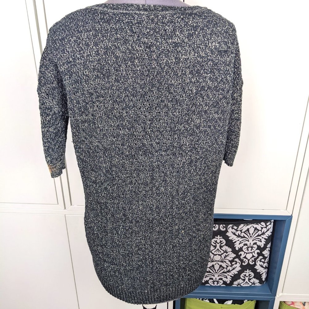 Gray Metallic Knit Sweater - Picture 4 of 5